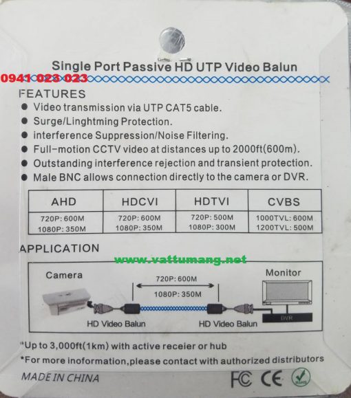 Balun camera full hd 1080P chất lượng cao giá cực rẻ