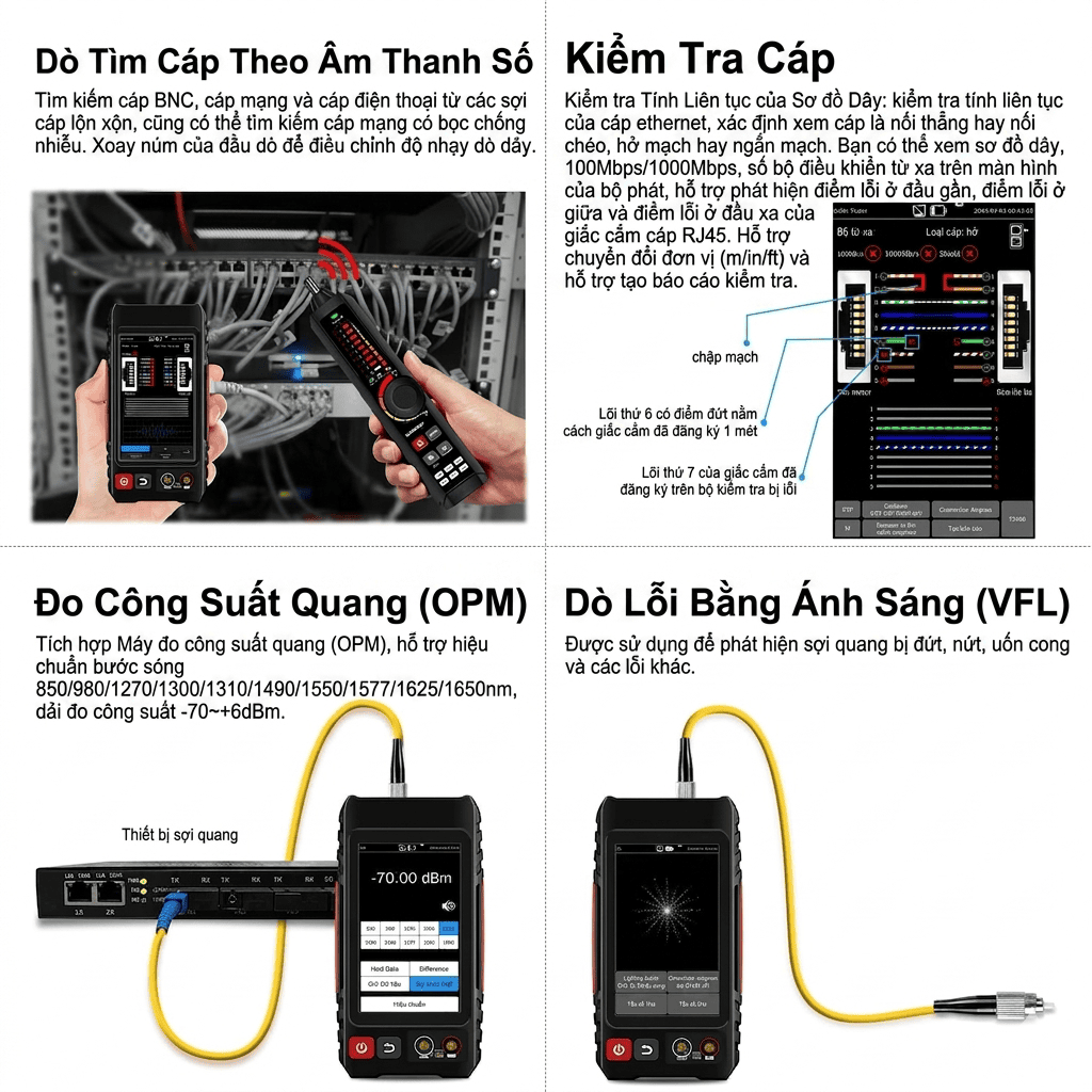 Máy Test Cáp Đa Năng Cao Cấp FC-600T (Bản Full Chức Năng)